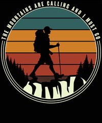 Mountain Adventure typography vector t-shirt design.