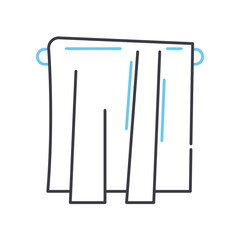towel line icon, outline symbol, vector illustration, concept sign