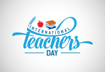 Happy world teachers' day vector illustration for poster, brochure, banner, and greeting card