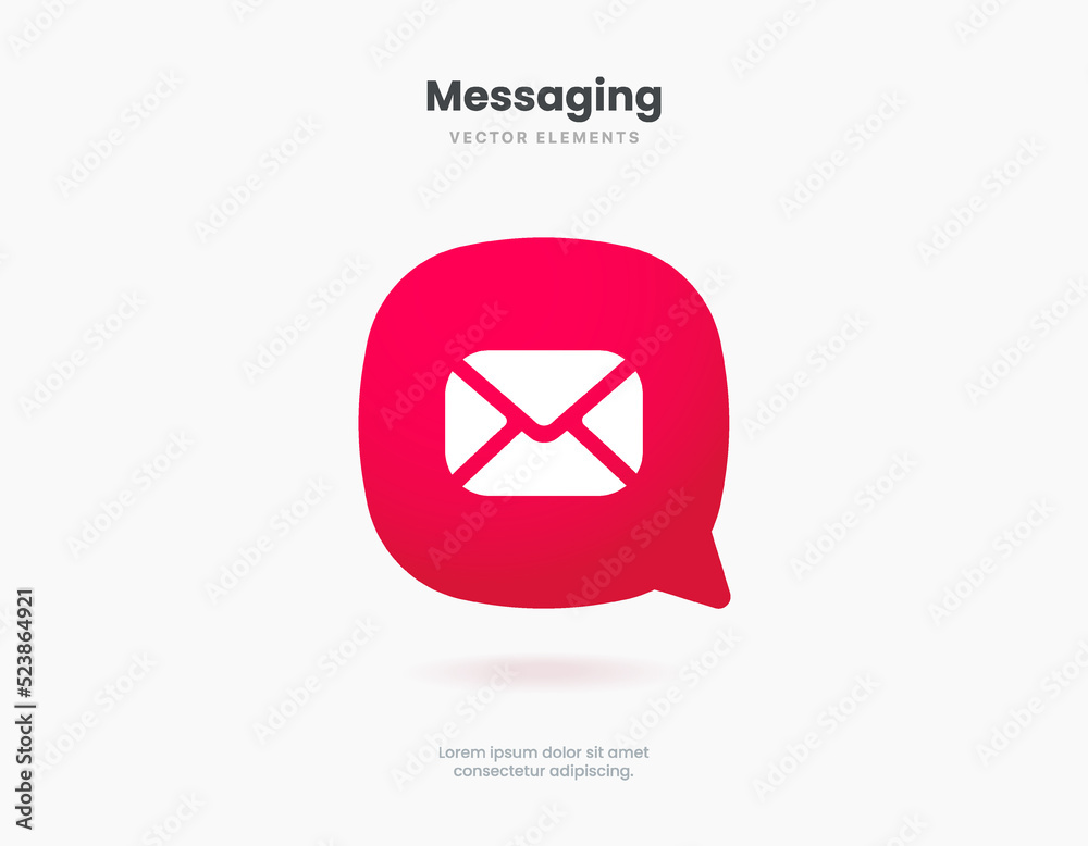Poster 3d isolated vector elements. Minimal modern message, chat, speak, dialog, chatting icon emblem symbol banner concept. 3d yellow messaging chatting icon. Mobile app icons. Device UI UX mockup.