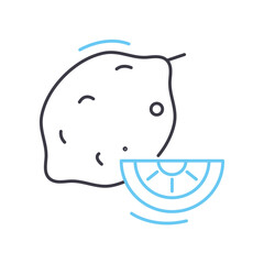 fresh lemon line icon, outline symbol, vector illustration, concept sign