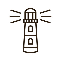 Lighthouse line icon. Simple lighthouse illustration for web and print isolated on white background.