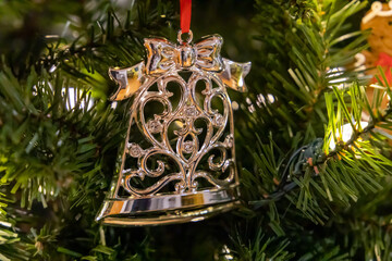 Silver Bell Christmas Tree Ornament