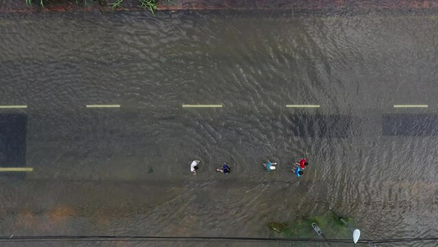 Aerial view of the north Selangor flood following heavy rainfall. Taman Sri Muda was one of the areas worst hit by floods.