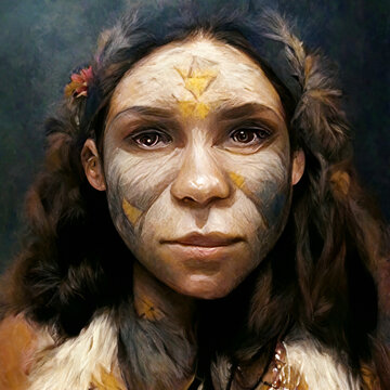 Portrait Of Neanderthal Woman