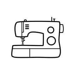 Sewing machine line art vector illustration.