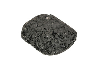 charcoal briquette on a white isolated background