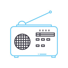 radio line icon, outline symbol, vector illustration, concept sign