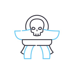 hat line icon, outline symbol, vector illustration, concept sign