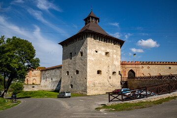 Fototapeta na wymiar Ancient castle in Medzhibozh. Architectural landmark of Ukraine.