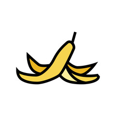 Fototapeta na wymiar peel banana color icon vector illustration