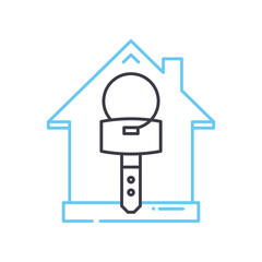 office line icon, outline symbol, vector illustration, concept sign