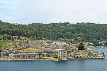 Fototapeta na wymiar the San Felipe Castle which was used to protect the entrance to the anchorage and harbor of Ferrol, Spain.