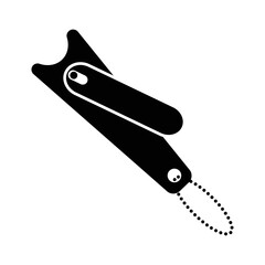 Beauty cosmetics nail clippers icon | Black Vector illustration |
