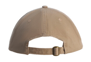 rear of brown Baseball cap isolated in transparent png format