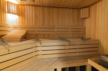 Sauna interior in a private house