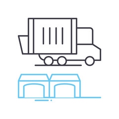 Fototapeta premium garbage city serivce line icon, outline symbol, vector illustration, concept sign