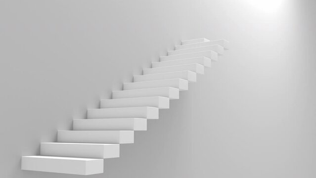 
White staircase going up into the future.