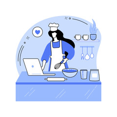 Online baking class isolated cartoon vector illustrations.