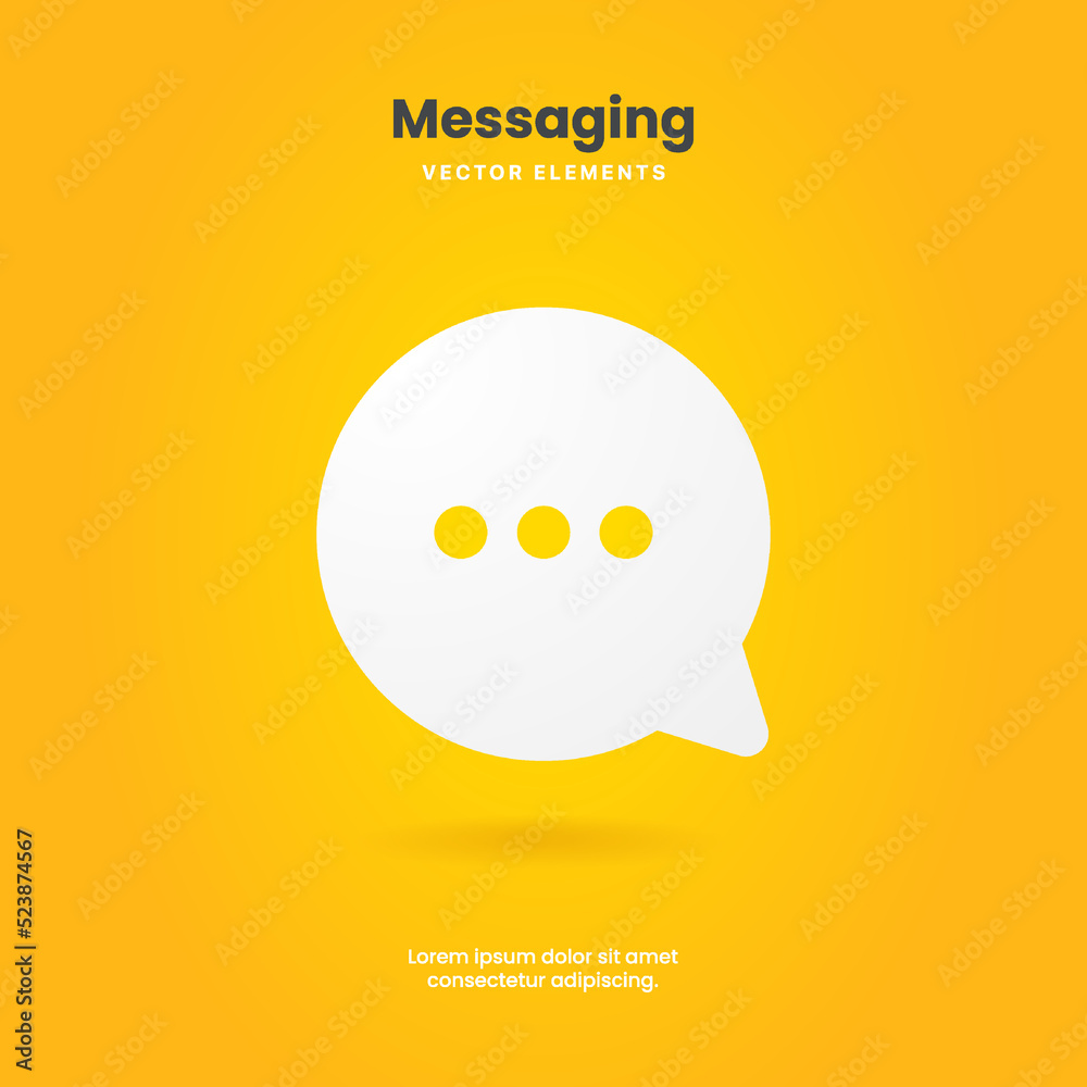 Poster 3d isolated vector elements. minimal modern message, chat, speak, dialog, chatting icon emblem symbo