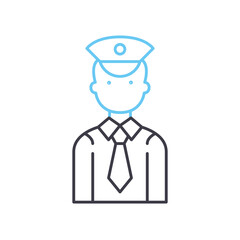 police officer line icon, outline symbol, vector illustration, concept sign