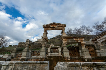 Fototapeta na wymiar Ephesus unesco world heritage archaeological touristic destination 
