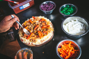 Comida, pizzeria y hamburguesas