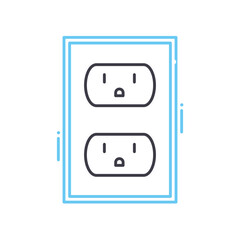 power outlet line icon, outline symbol, vector illustration, concept sign