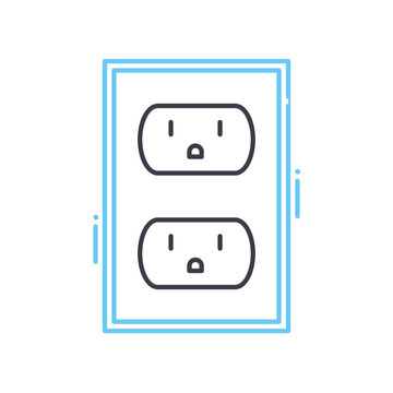 power outlet line icon, outline symbol, vector illustration, concept sign