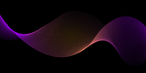 Abstract vector illustration on a dark background created from lines