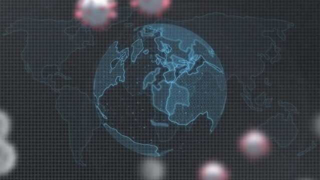 Animation of globe over virus cells