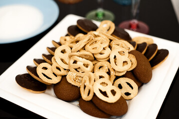 assorted cookies on a white plate