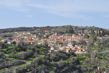 Fototapeta na wymiar The beautiful village of Vasa Koilaniou in the province of Limassol, in Cyprus 