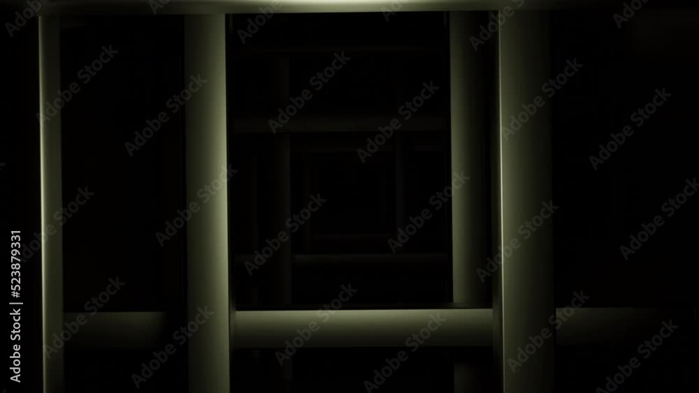 Poster black and light green color of pyramid shape fractal figures moving one by one. design. abstract pat
