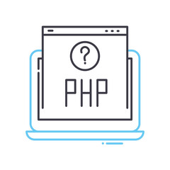 php line icon, outline symbol, vector illustration, concept sign