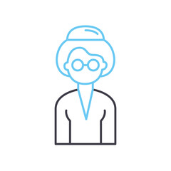 teacher avatar line icon, outline symbol, vector illustration, concept sign