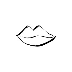 Hand Drawn Lips Icon