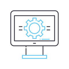 tech support line icon, outline symbol, vector illustration, concept sign