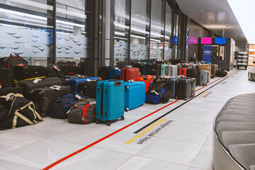 lost luggage at an airport