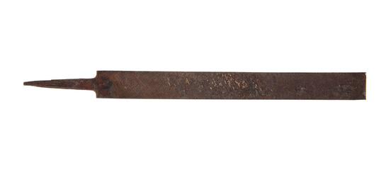 Old metal file isolated on white background.