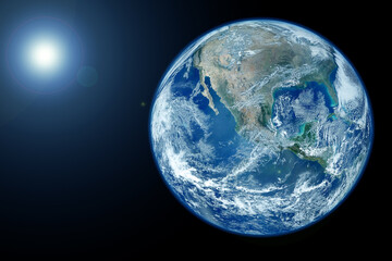 Planet earth on a black background. Elements of this image furnished by NASA