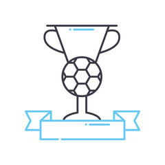 winner line icon, outline symbol, vector illustration, concept sign