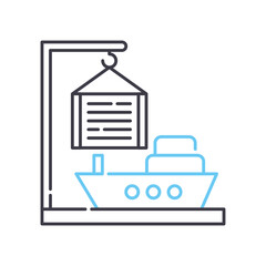 harbor line icon, outline symbol, vector illustration, concept sign