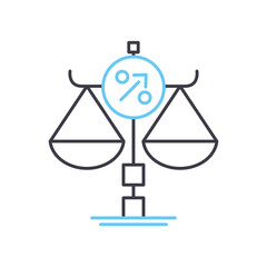 profit of scale line icon, outline symbol, vector illustration, concept sign