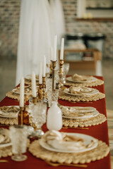 Fototapeta na wymiar western boho wedding table setting