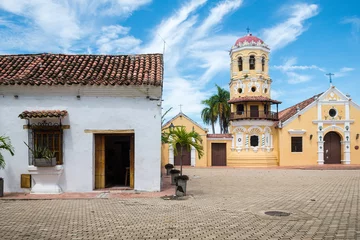 Foto op Canvas views of famous church in santa cruz de mompox, colombia © jon_chica