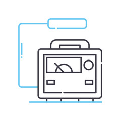 radiation detector line icon, outline symbol, vector illustration, concept sign
