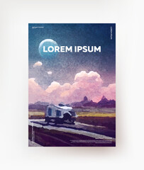Obraz premium Abstract landscape in expressionism style. For banners, booklets, leaflets, posters. Vector.
