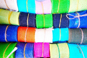 colorful sack fabrics