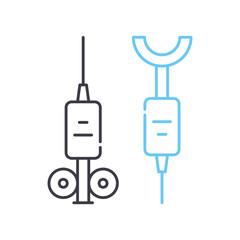 syringe line icon, outline symbol, vector illustration, concept sign